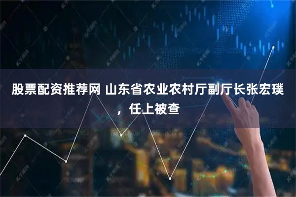 股票配资推荐网 山东省农业农村厅副厅长张宏璞，任上被查